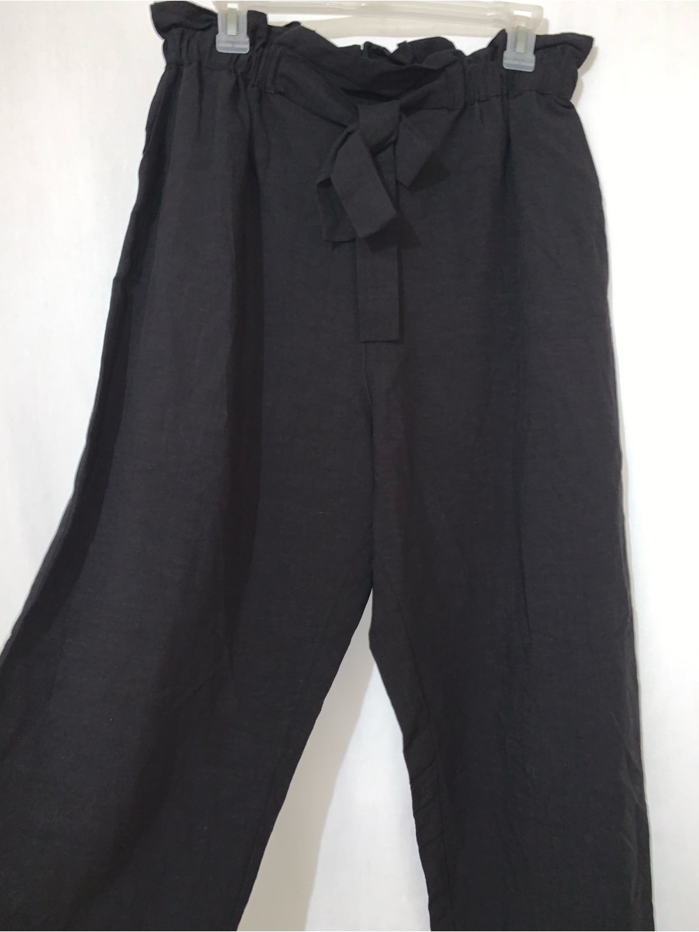 NWOT Emerson Fry Cropped Paris Paper Bag Linen Pants In Black Sizes M, XL - Picture 7 of 16